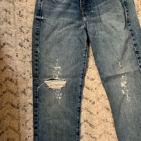 frame blue jean pants with intentional rips great condition size 24 - Picture 3 of 5